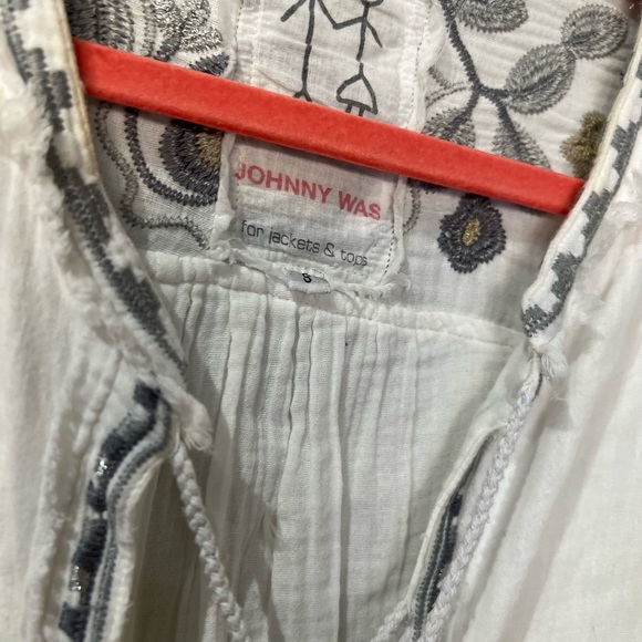 Johnny Was tunic white embroidered size small - Picture 6 of 7